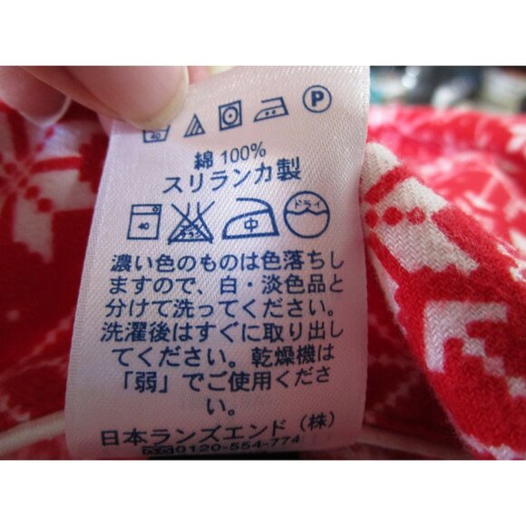 Lands End Red White Snowflake Flannel Button Up Nightshirt GUC Ladies 1X Long - Picture 14 of 16